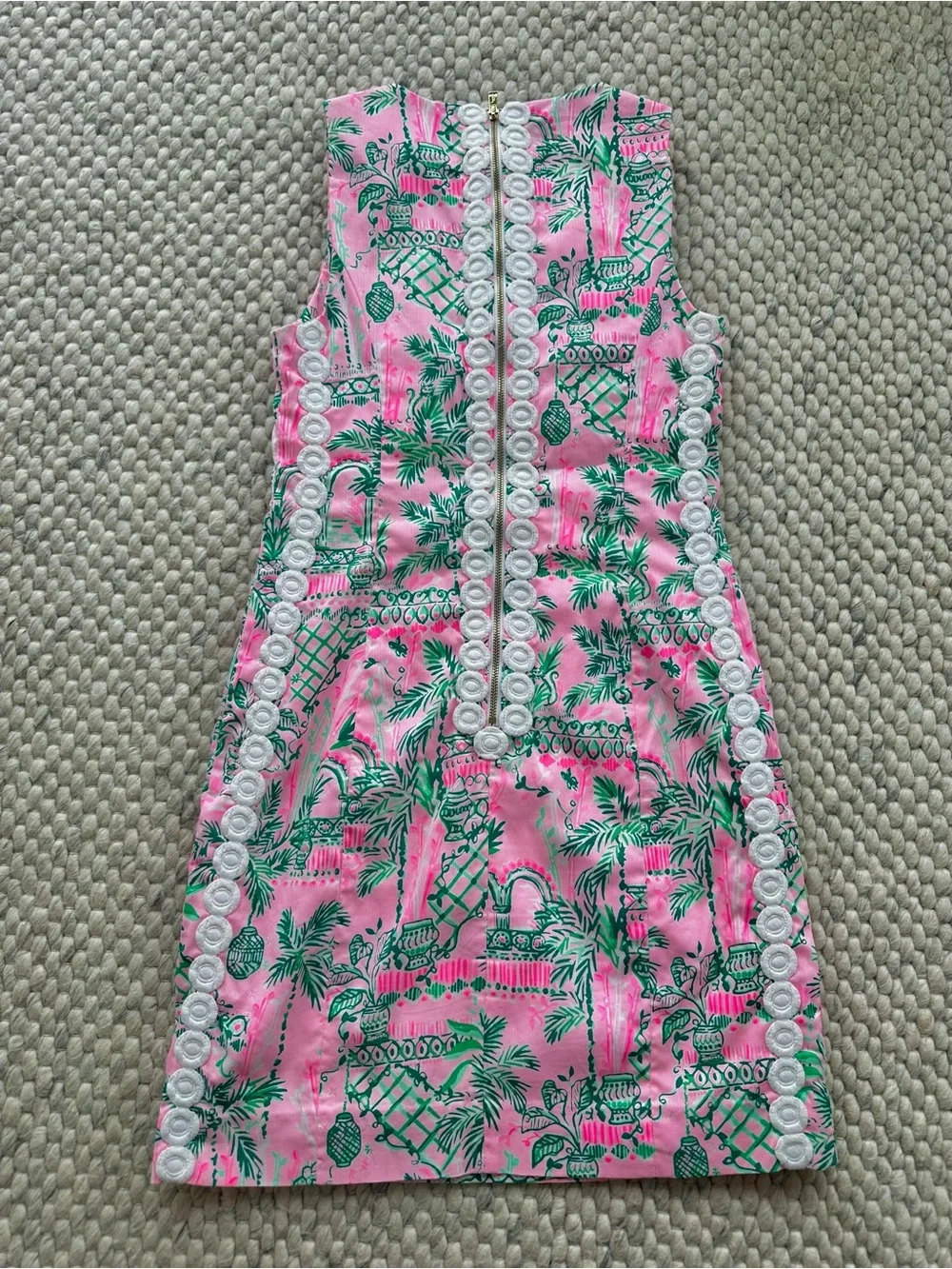 Lilly Pulitzer Pink & Green Tropical Print Mini Dress - Picture 2 of 7